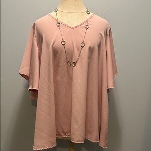 SHEIN Blush V-Neck Blouse